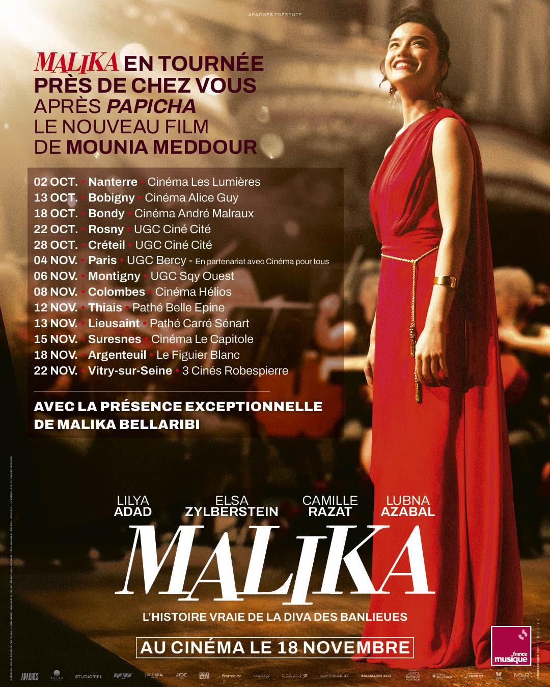 Avant-premières du film "Malika" avec la présence de Malika Bellaribi
